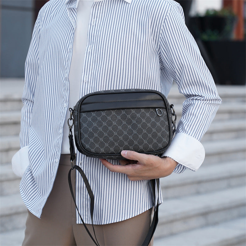 Bolsa Masculina Xadrez Impermeável Multifuncional – Compacta, Estilosa e Antifurto