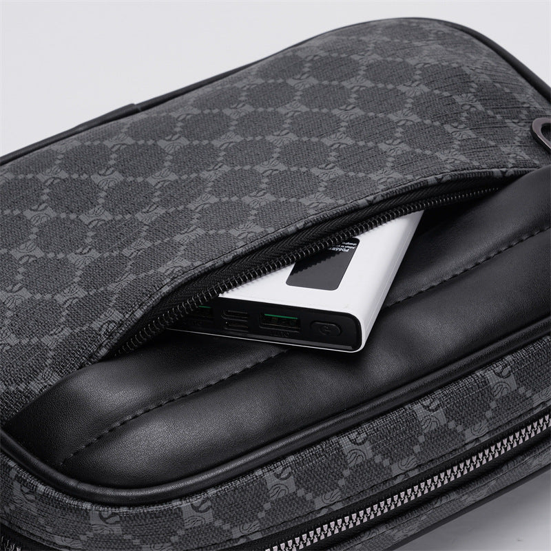 Bolsa Masculina Xadrez Impermeável Multifuncional – Compacta, Estilosa e Antifurto
