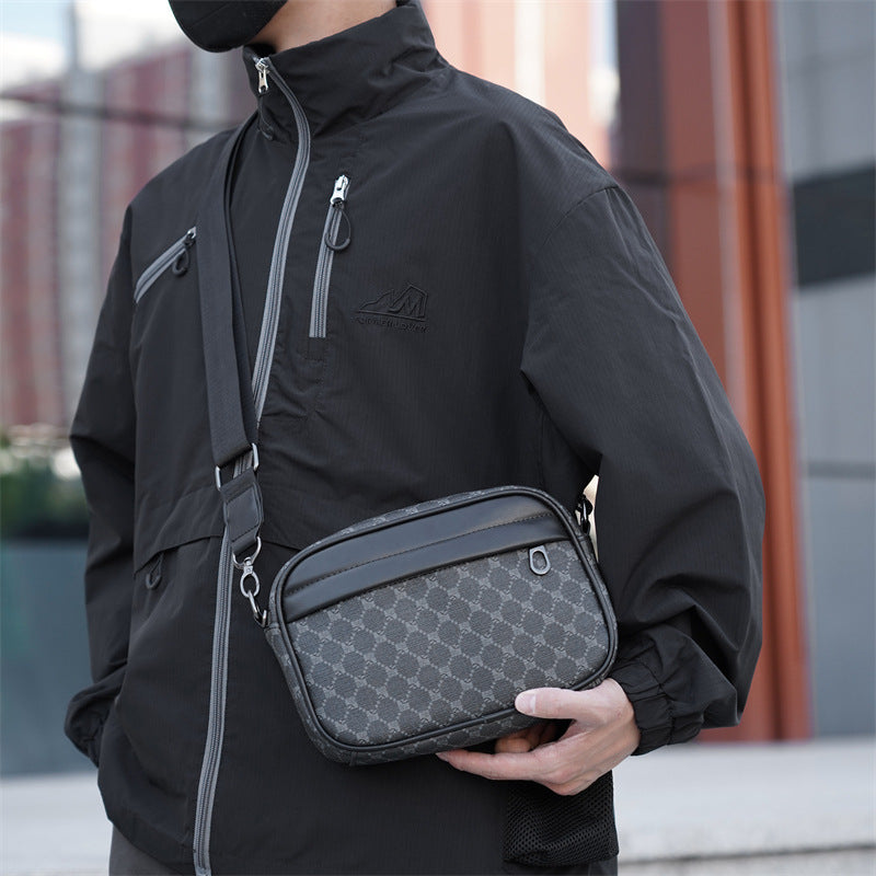 Bolsa Masculina Xadrez Impermeável Multifuncional – Compacta, Estilosa e Antifurto