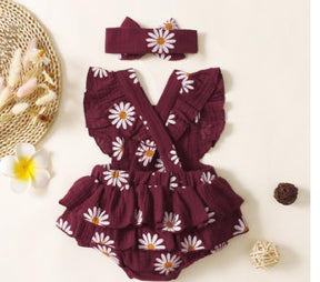 Conjunto Macacão Estampa de Margaridas: Conforto e Estilo para Seu Bebê