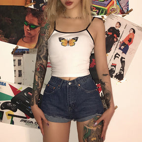 Camisola com estampa de borboleta