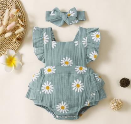 Conjunto Macacão Estampa de Margaridas: Conforto e Estilo para Seu Bebê