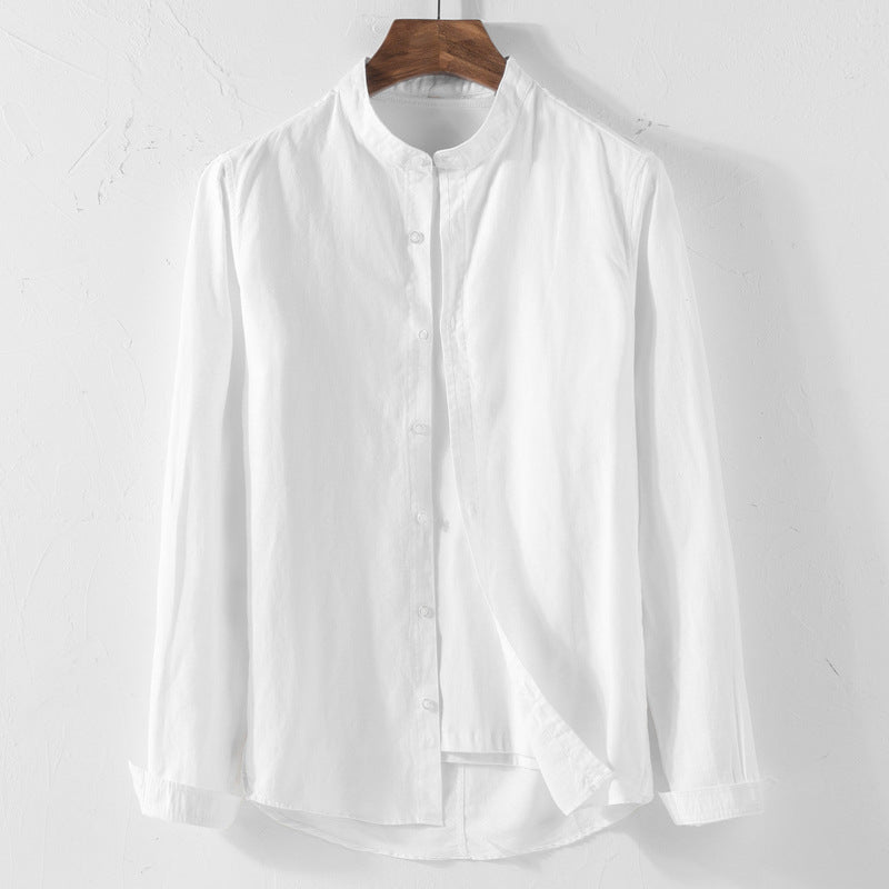 Camisa manga longa em linho branco