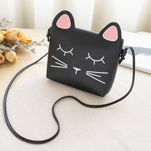 Bolsa Transversal Infantil em Poliéster com Design de Gatinho