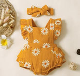 Conjunto Macacão Estampa de Margaridas: Conforto e Estilo para Seu Bebê