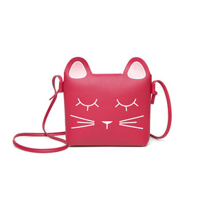 Bolsa Transversal Infantil em Poliéster com Design de Gatinho