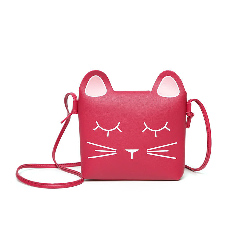 Bolsa Transversal Infantil em Poliéster com Design de Gatinho